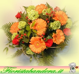 Bouquet fiori con caldi colori autunnali