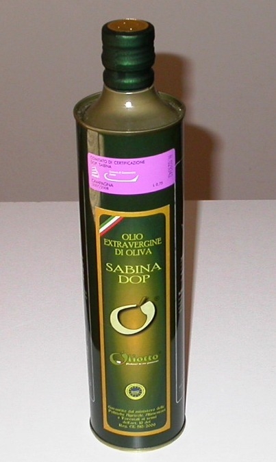 Olio extravergine Sabina DOP bottiglia da 0,75 in metallo (x proteggere l'olio dalla luce)